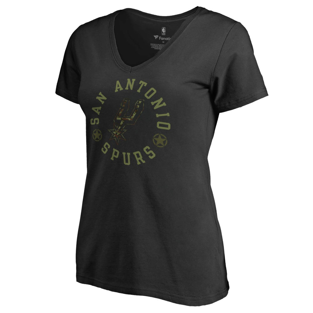 San Antonio Spurs Women's Liberty V-Neck T-Shirt Black