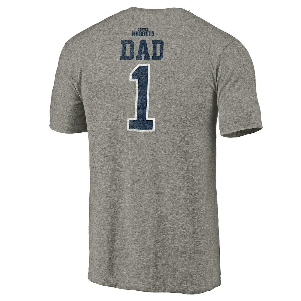 Denver Nuggets Greatest Dad Tri-Blend T-Shirt Gray