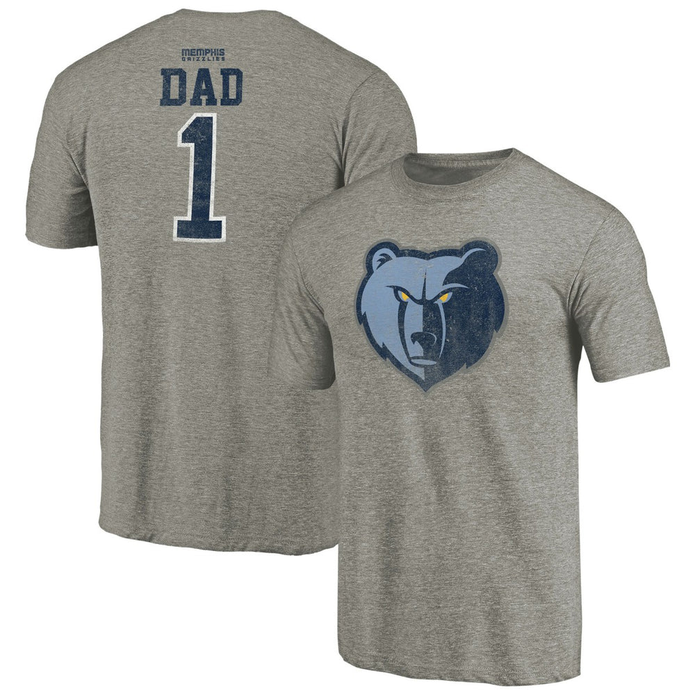 Memphis Grizzlies Greatest Dad Tri-Blend T-Shirt Gray