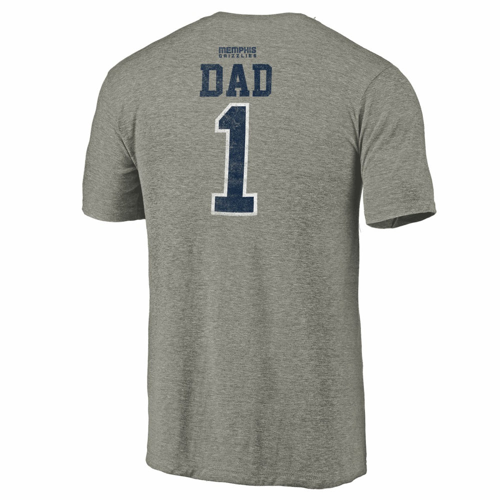 Memphis Grizzlies Greatest Dad Tri-Blend T-Shirt Gray