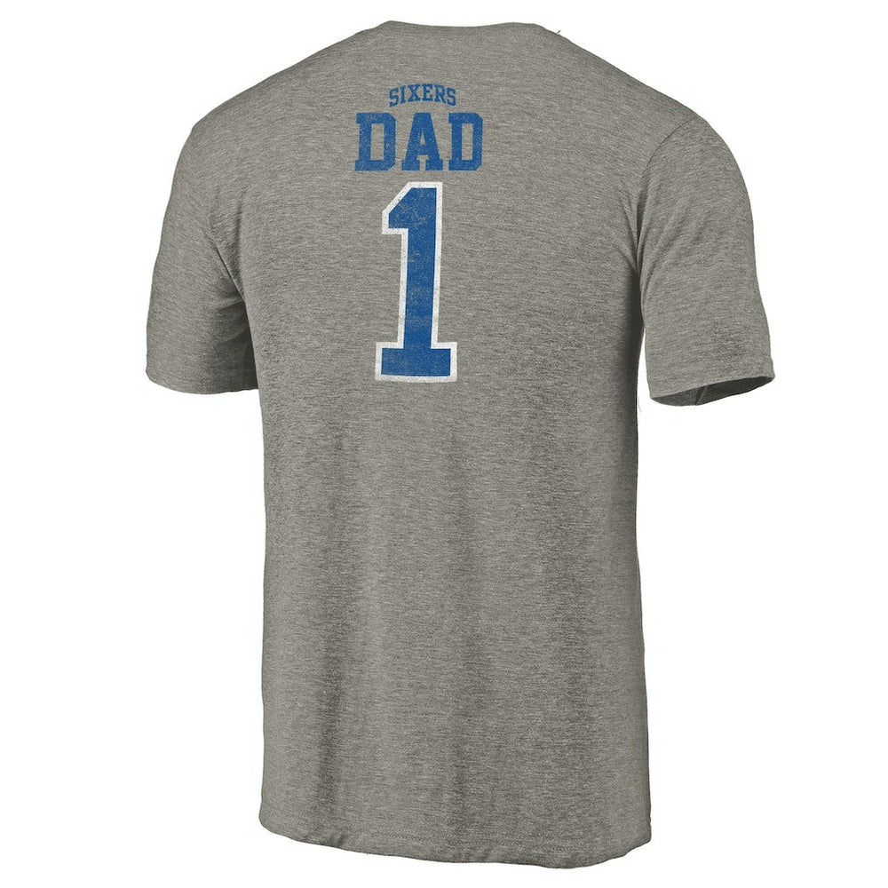 Philadelphia 76ers Greatest Dad Tri-Blend T-Shirt Gray