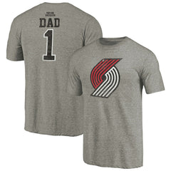 Portland Trail Blazers Greatest Dad Tri-Blend T-Shirt Gray