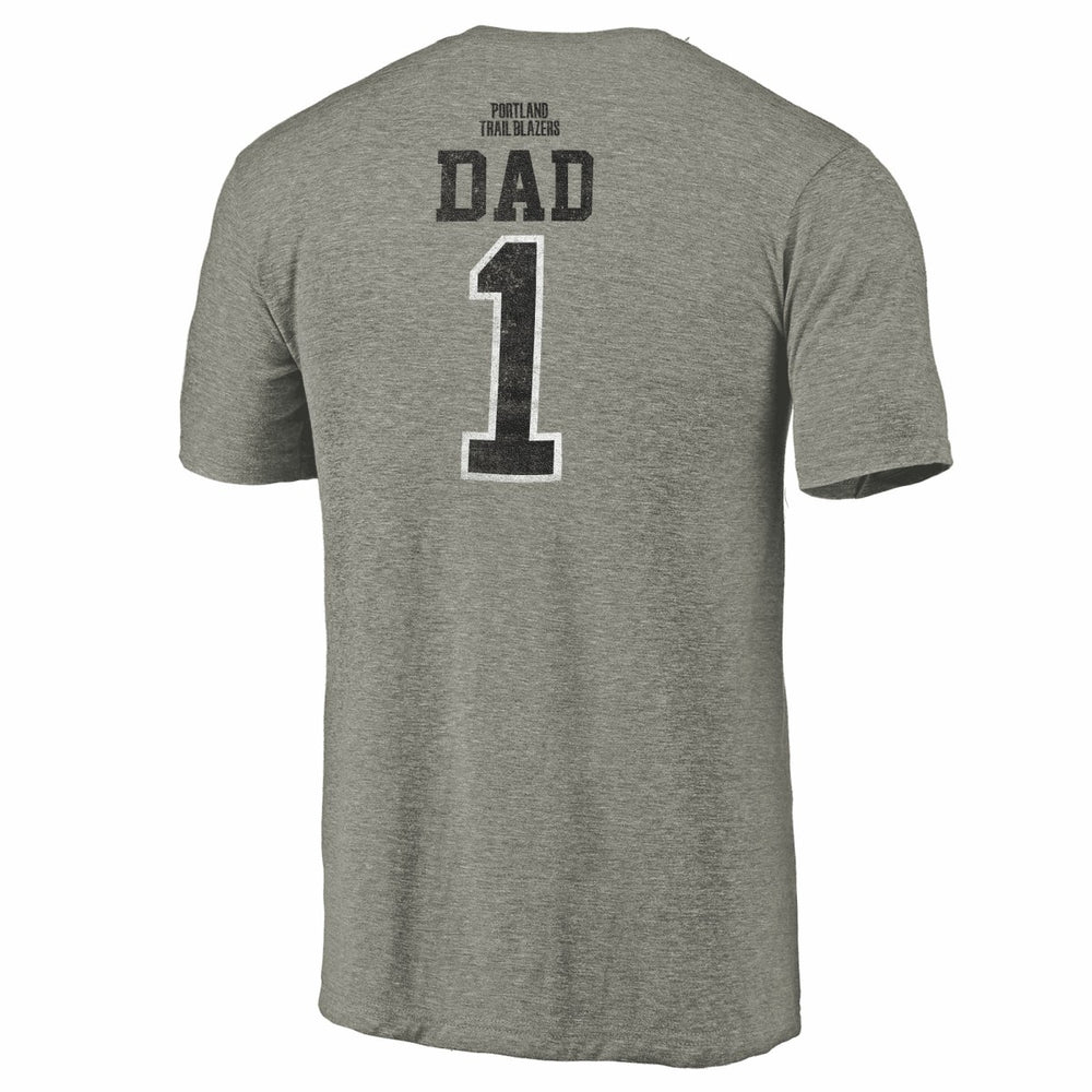 Portland Trail Blazers Greatest Dad Tri-Blend T-Shirt Gray