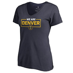 Denver Nuggets Women's We Are Iconic Collection V-Neck T-Shirt Navy
