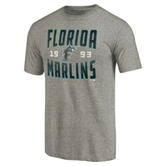 Florida Marlins Cooperstown Collection Vintage Antique Stack Tri-Blend T-Shirt - Gray - MLB Online