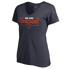 Chicago Bears Women's We Are Icon V-Neck T-Shirt Navy