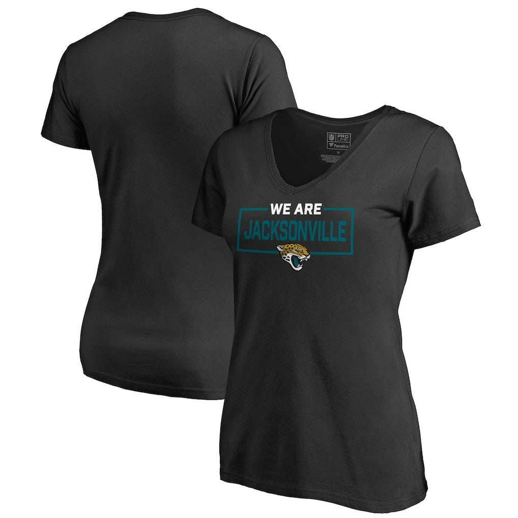 Jacksonville Jaguars Women's We Are Icon V-Neck T-Shirt Black
