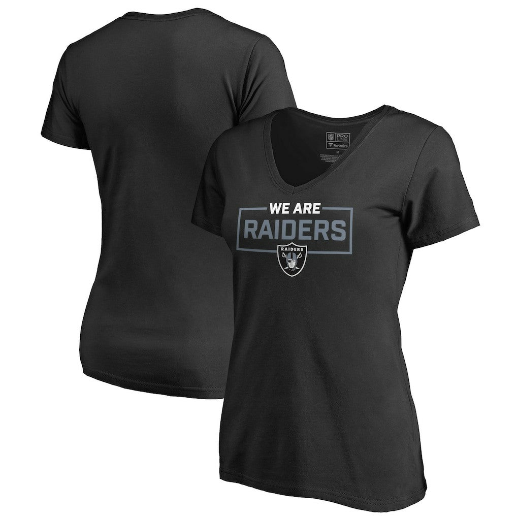 Las Vegas Raiders Women's We Are Icon V-Neck T-Shirt Black