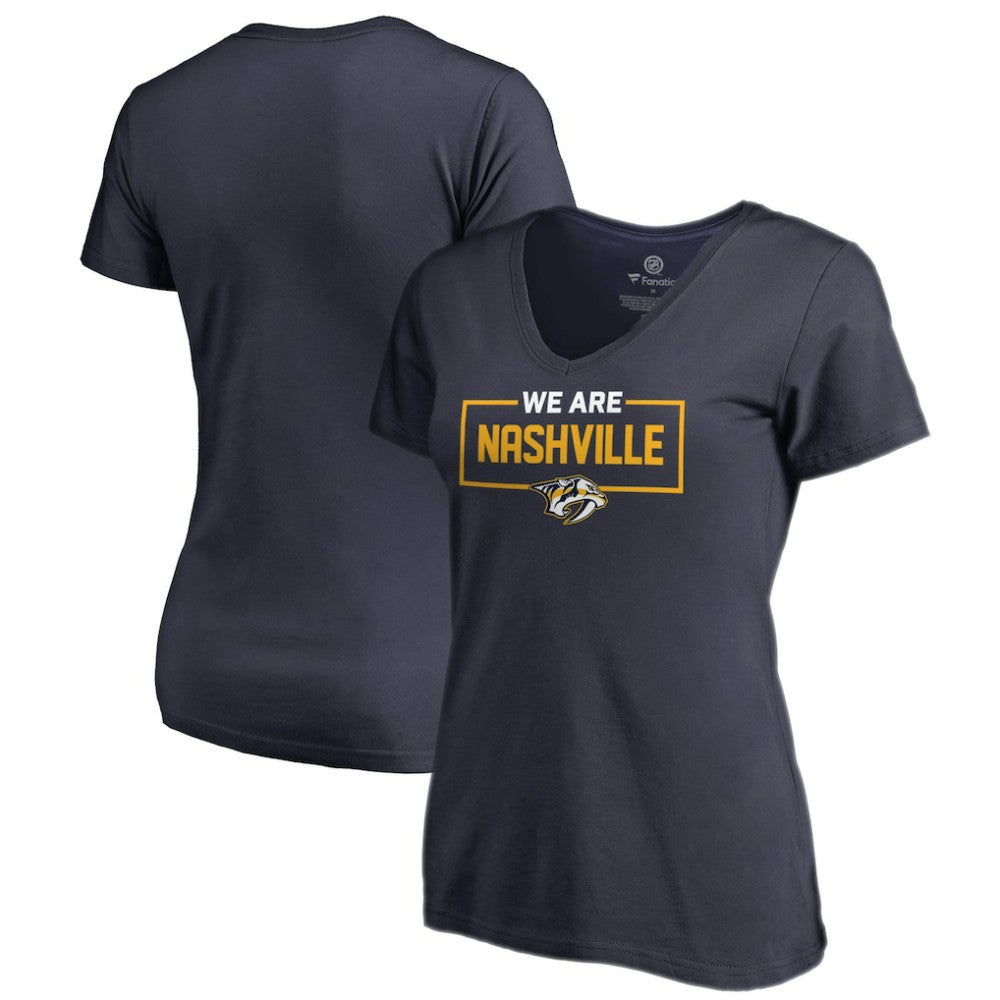 Nashville Predators Women's Iconic Collection V-Neck T-Shirt - Navy - NHL 3120550