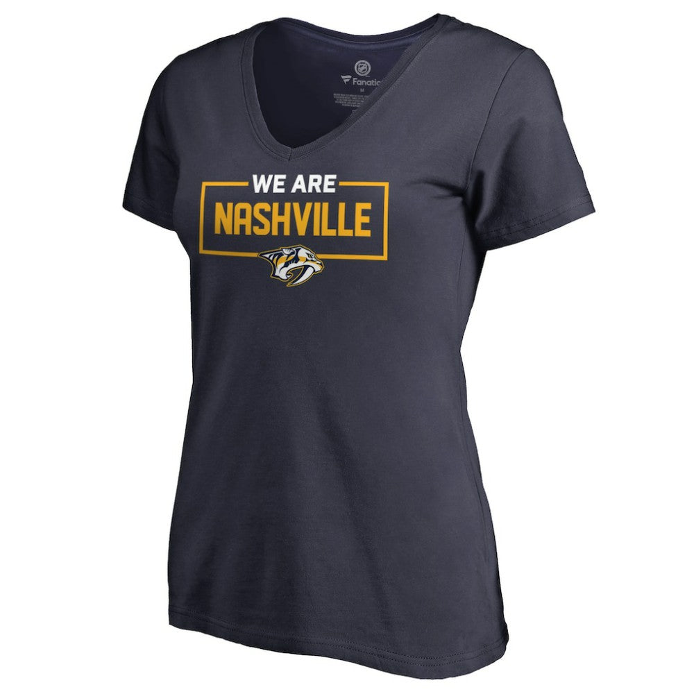 Nashville Predators Women's Iconic Collection V-Neck T-Shirt - Navy - NHL 3120550