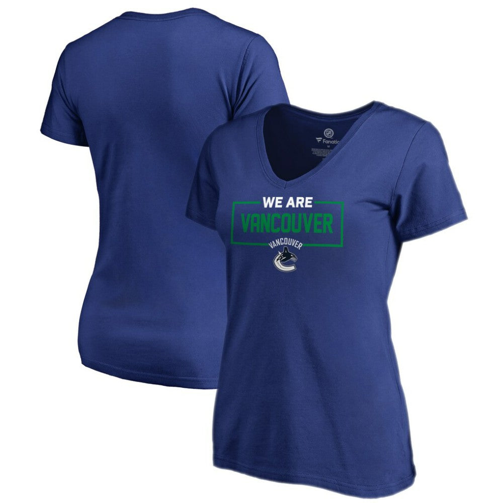 Vancouver Canucks Women's Iconic Collection V-Neck T-Shirt - Blue - NHL 3120558