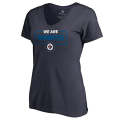 Winnipeg Jets Women's Iconic Collection V-Neck T-Shirt - Navy - NHL 3120561