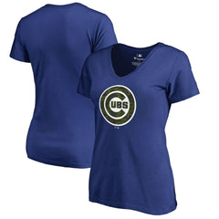 Chicago Cubs Women's Armed Forces Wordmark T-Shirt - Royal - MLB on Sale