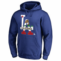 Los Angeles Dodgers Hometown Collection Cali Flag Pullover Hoodie - Royal - MLB Discount