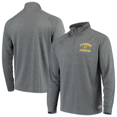 Pittsburgh Pirates Stitches Team Raglan Quarter-Zip Pullover Jacket - Heathered Charcoal - MLB Sale