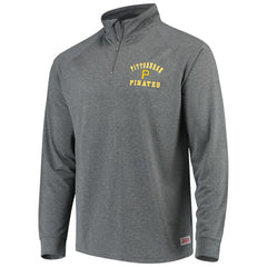 Pittsburgh Pirates Stitches Team Raglan Quarter-Zip Pullover Jacket - Heathered Charcoal - MLB Sale