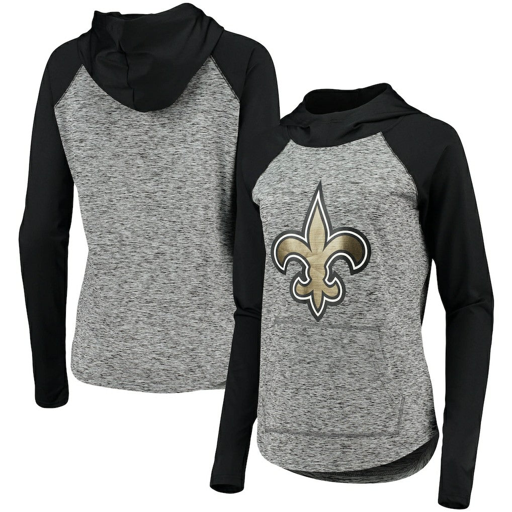 New Orleans Saints G-III 4Her by Carl Banks Women's Championship Ring Pullover Hoodie Heathered Gray/Black