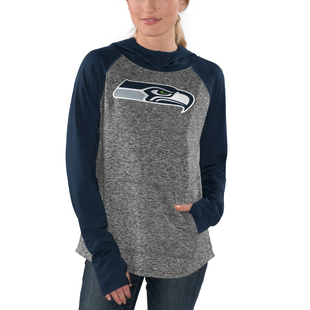 Seattle Seahawks G-III 4Her by Carl Banks Women's Championship Ring Pullover Hoodie Heathered Gray/College Navy