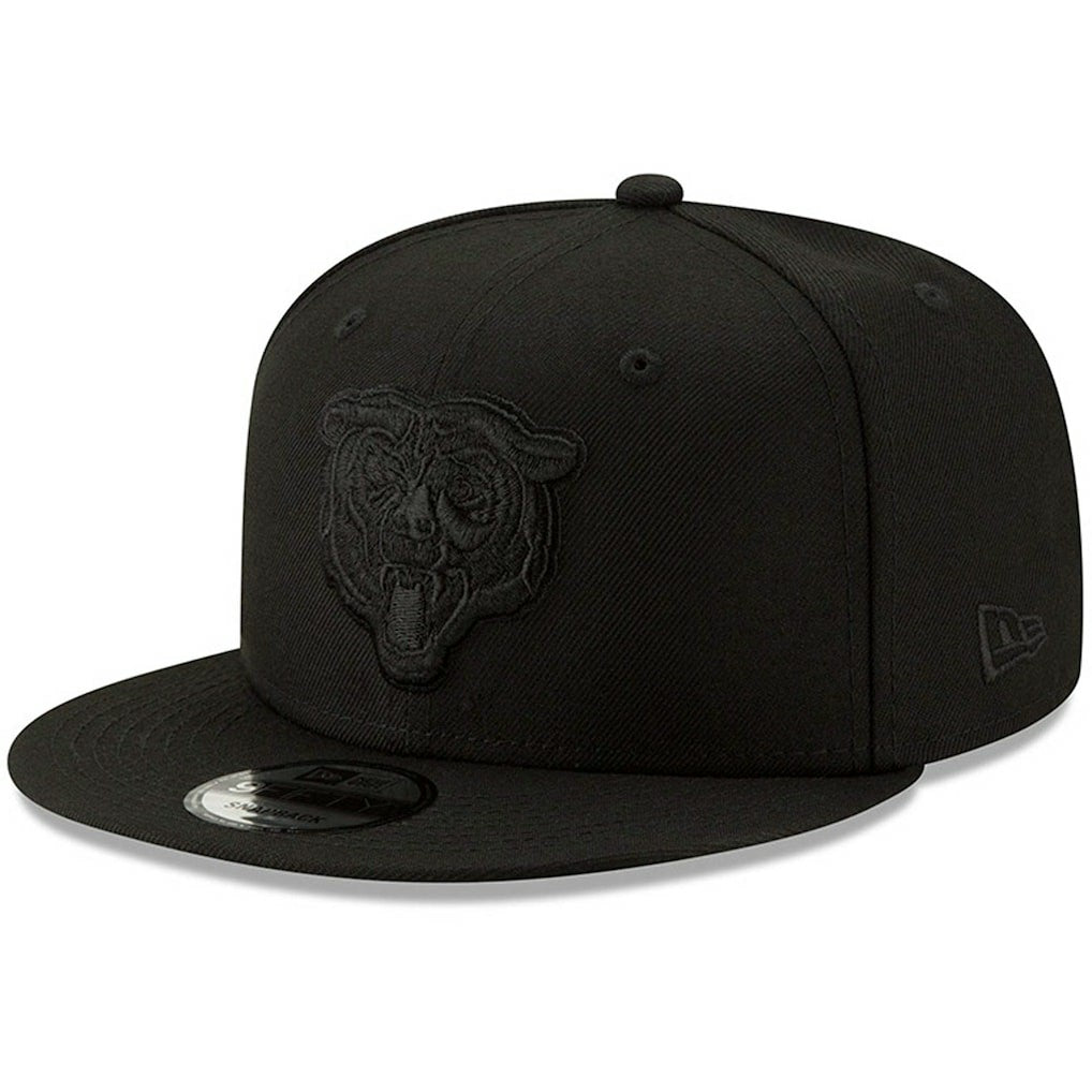 Chicago Bears New Era Black On Black 9FIFTY Adjustable Hat Black