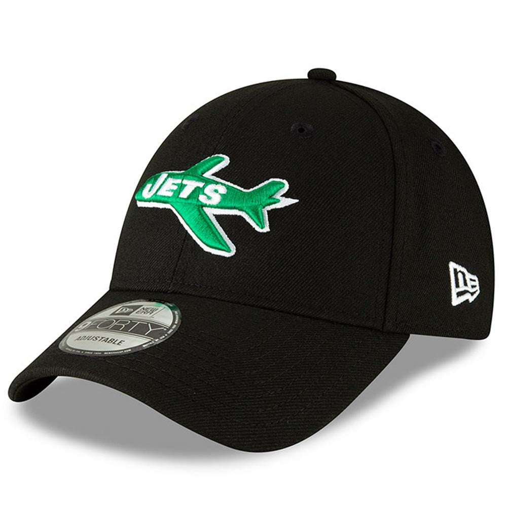 New York Jets New Era The League Throwback 9FORTY Adjustable Hat Black