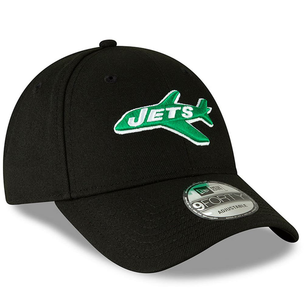 New York Jets New Era The League Throwback 9FORTY Adjustable Hat Black