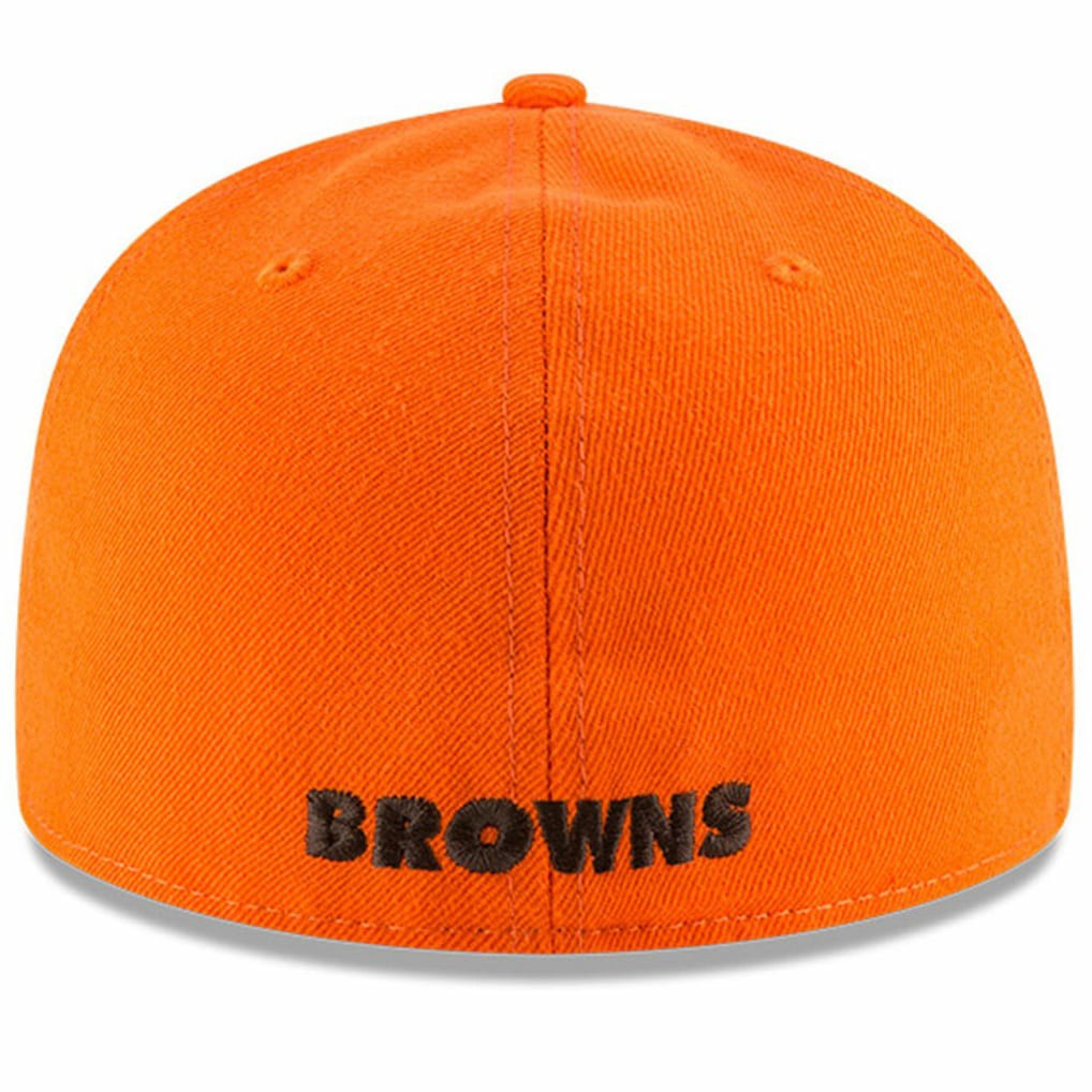 Cleveland Browns New Era Omaha Brownie The Elf Throwback 59FIFTY Fitted Hat Orange