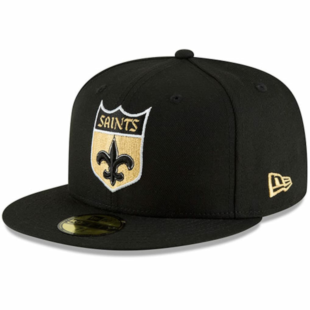 New Orleans Saints New Era Omaha Throwback 59FIFTY Fitted Hat Black