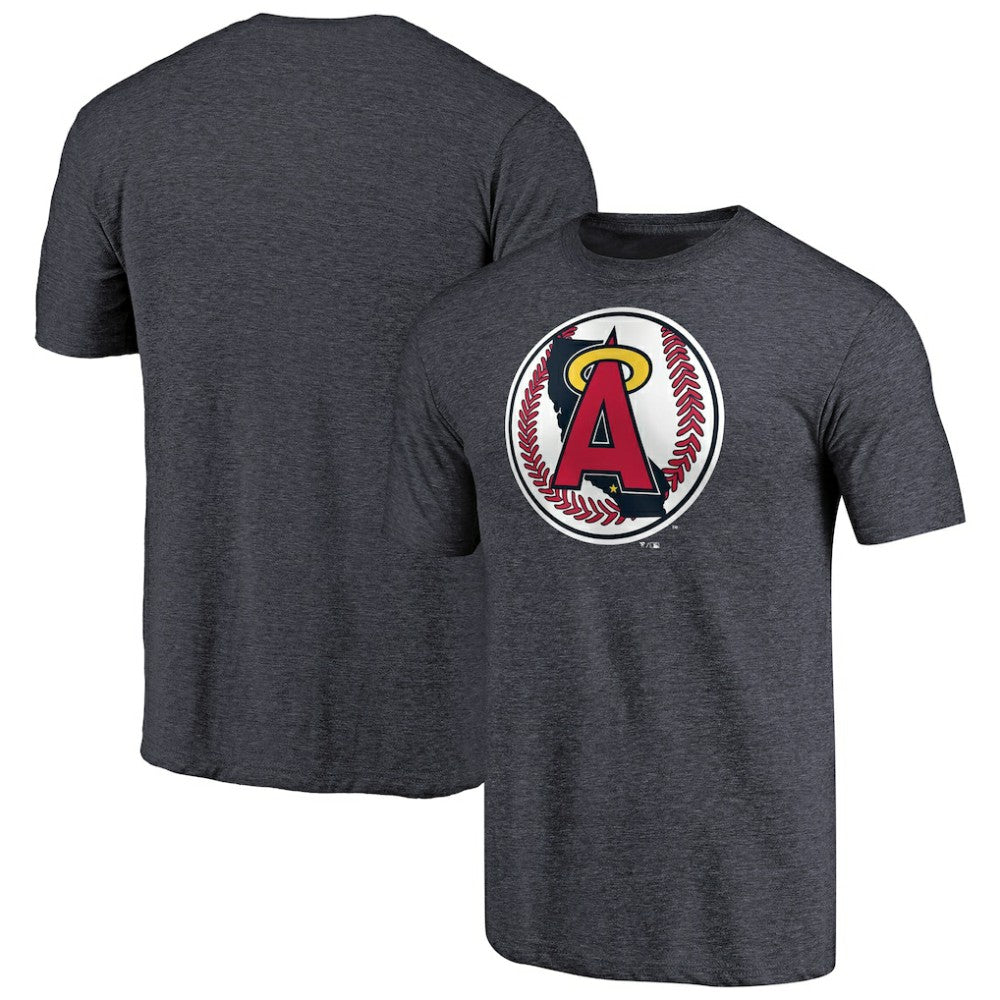 California Angels Cooperstown Collection Forbes Tri-Blend T-Shirt - Heathered Navy - MLB Online