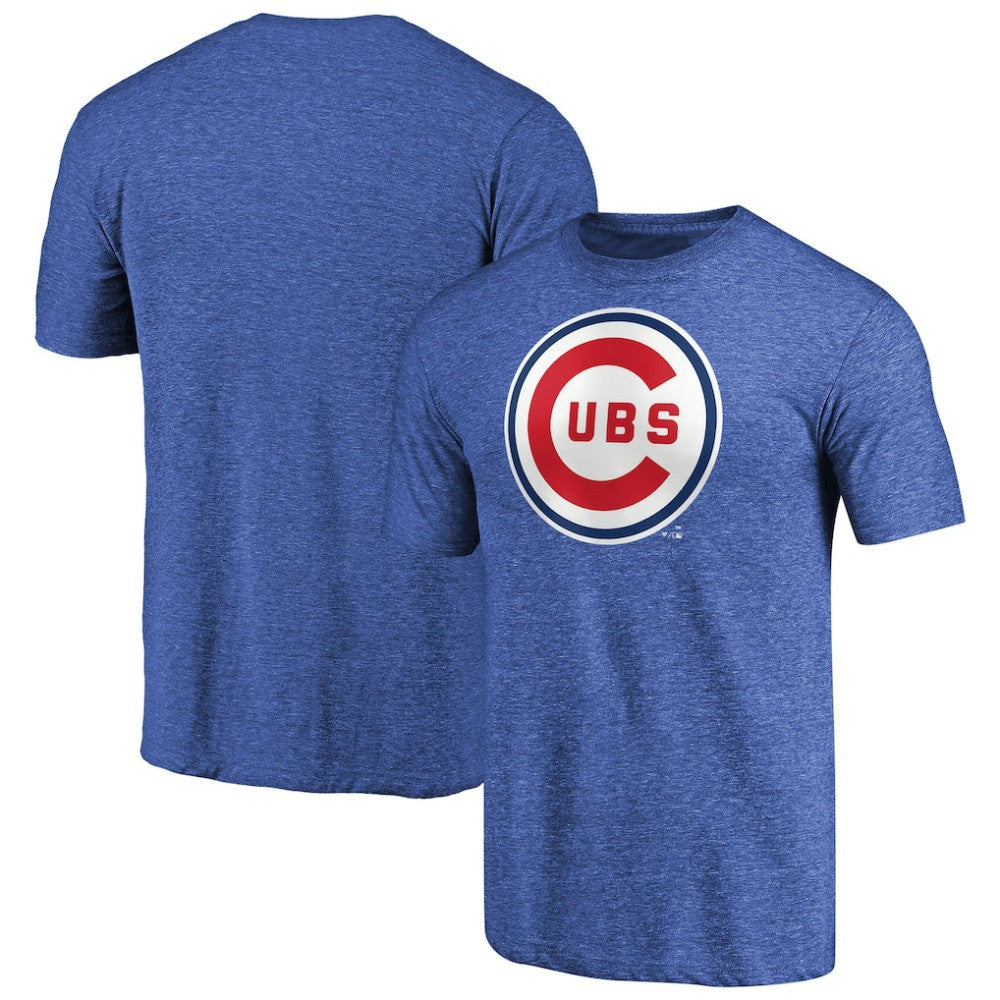 Chicago Cubs Cooperstown Collection Forbes Tri-Blend T-Shirt - Heathered Royal - MLB Lifestyle