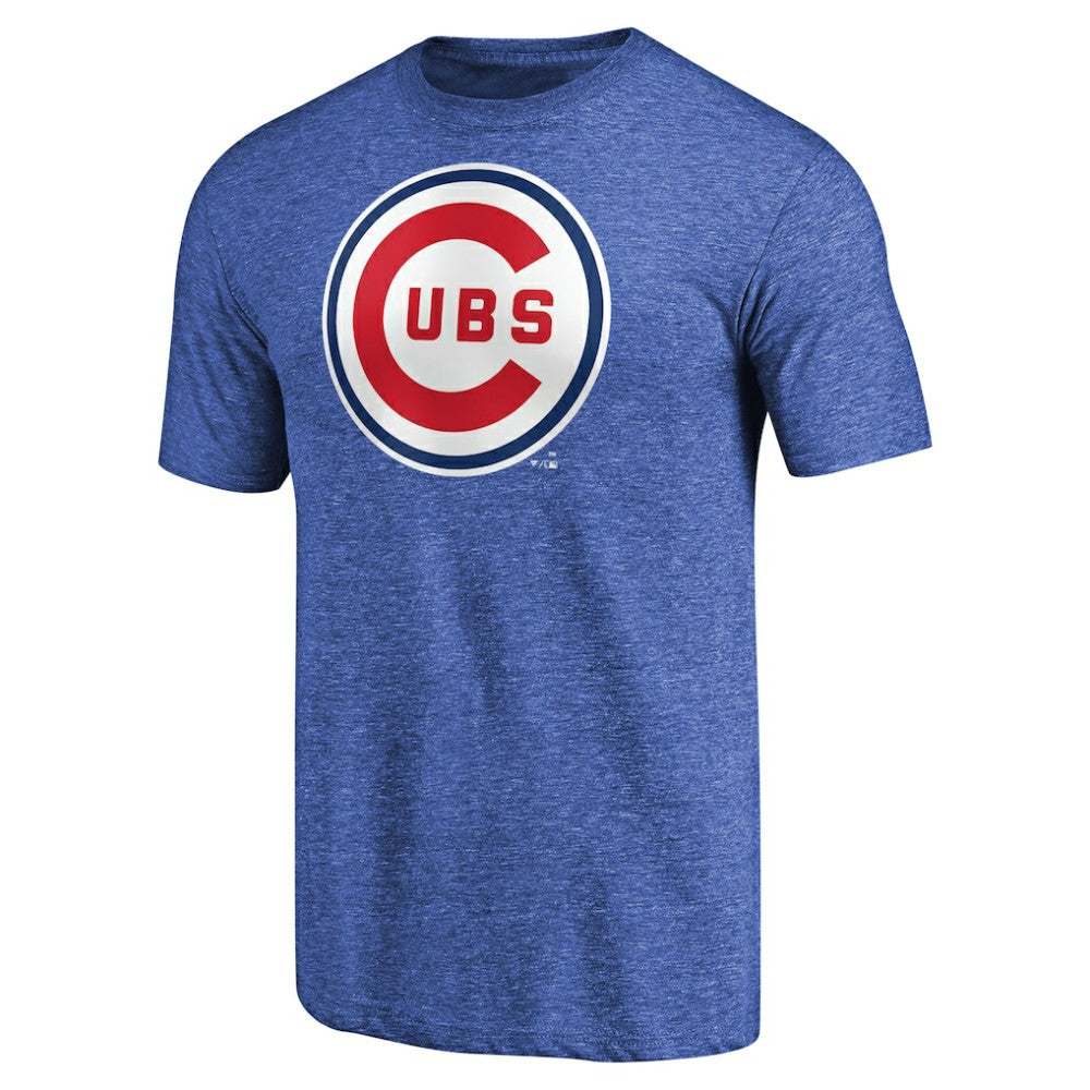 Chicago Cubs Cooperstown Collection Forbes Tri-Blend T-Shirt - Heathered Royal - MLB Lifestyle