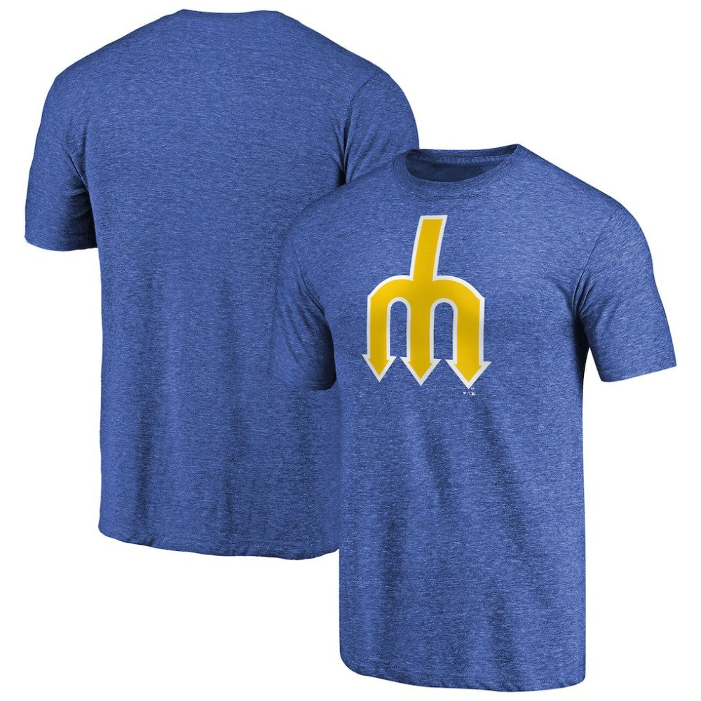 Seattle Mariners Cooperstown Collection Forbes Tri-Blend T-Shirt - Heathered Royal - MLB on Sale