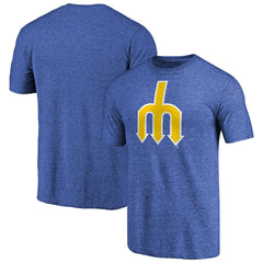 Seattle Mariners Cooperstown Collection Forbes Tri-Blend T-Shirt - Heathered Royal - MLB on Sale