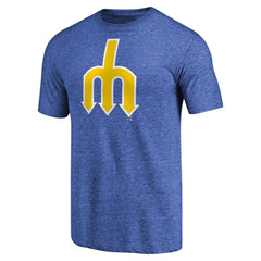Seattle Mariners Cooperstown Collection Forbes Tri-Blend T-Shirt - Heathered Royal - MLB on Sale