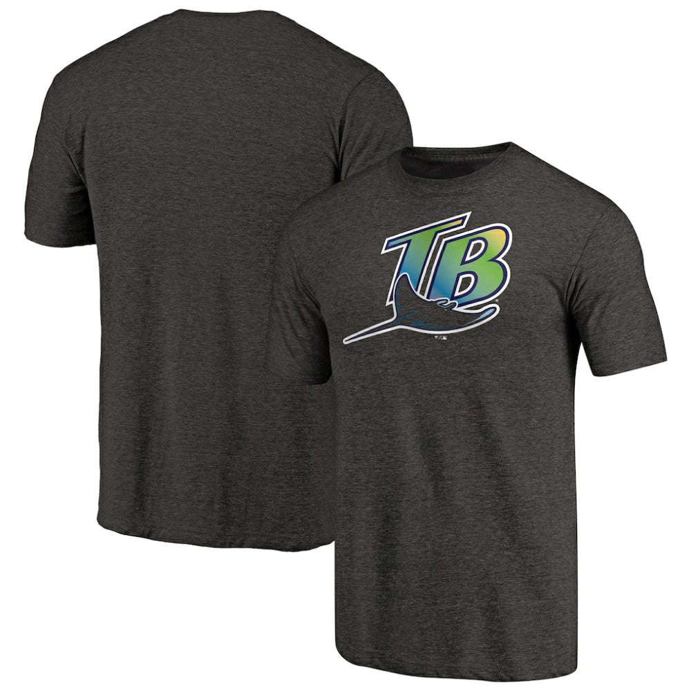 Tampa Bay Rays Cooperstown Collection Forbes Tri-Blend T-Shirt - Heathered Black - MLB Lifestyle