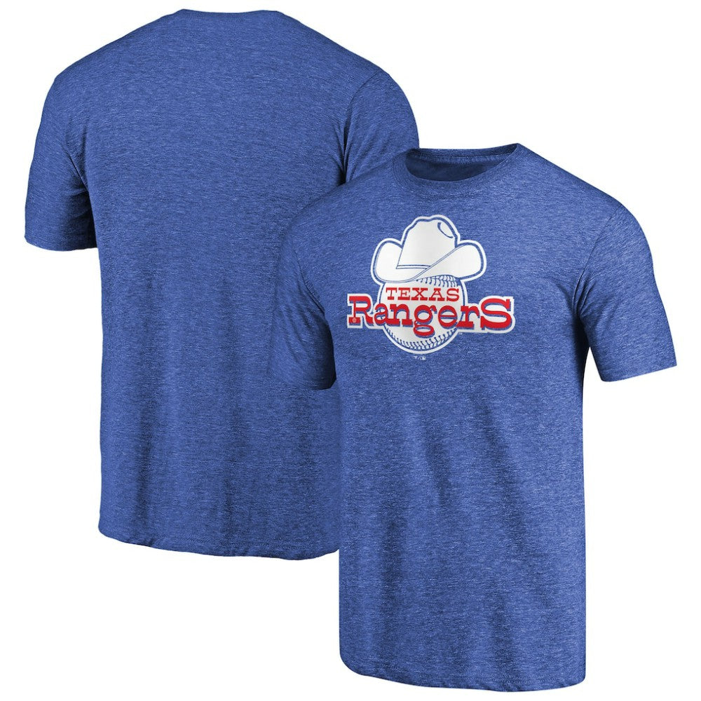 Texas Rangers Cooperstown Collection Forbes Tri-Blend T-Shirt - Heathered Royal - MLB Discount