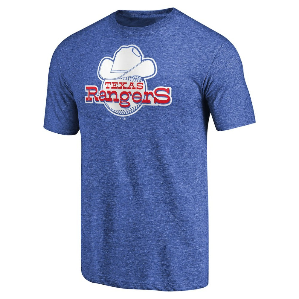 Texas Rangers Cooperstown Collection Forbes Tri-Blend T-Shirt - Heathered Royal - MLB Discount
