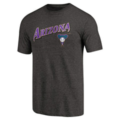 Arizona Diamondbacks Vintage Cooperstown Collection Wahconah Tri-Blend T-Shirt - Heathered Black - MLB Lifestyle