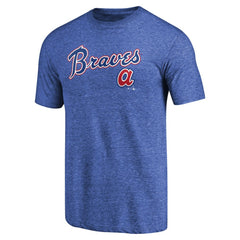 Atlanta Braves Vintage Cooperstown Collection Wahconah Tri-Blend T-Shirt - Blue - MLB Lifestyle