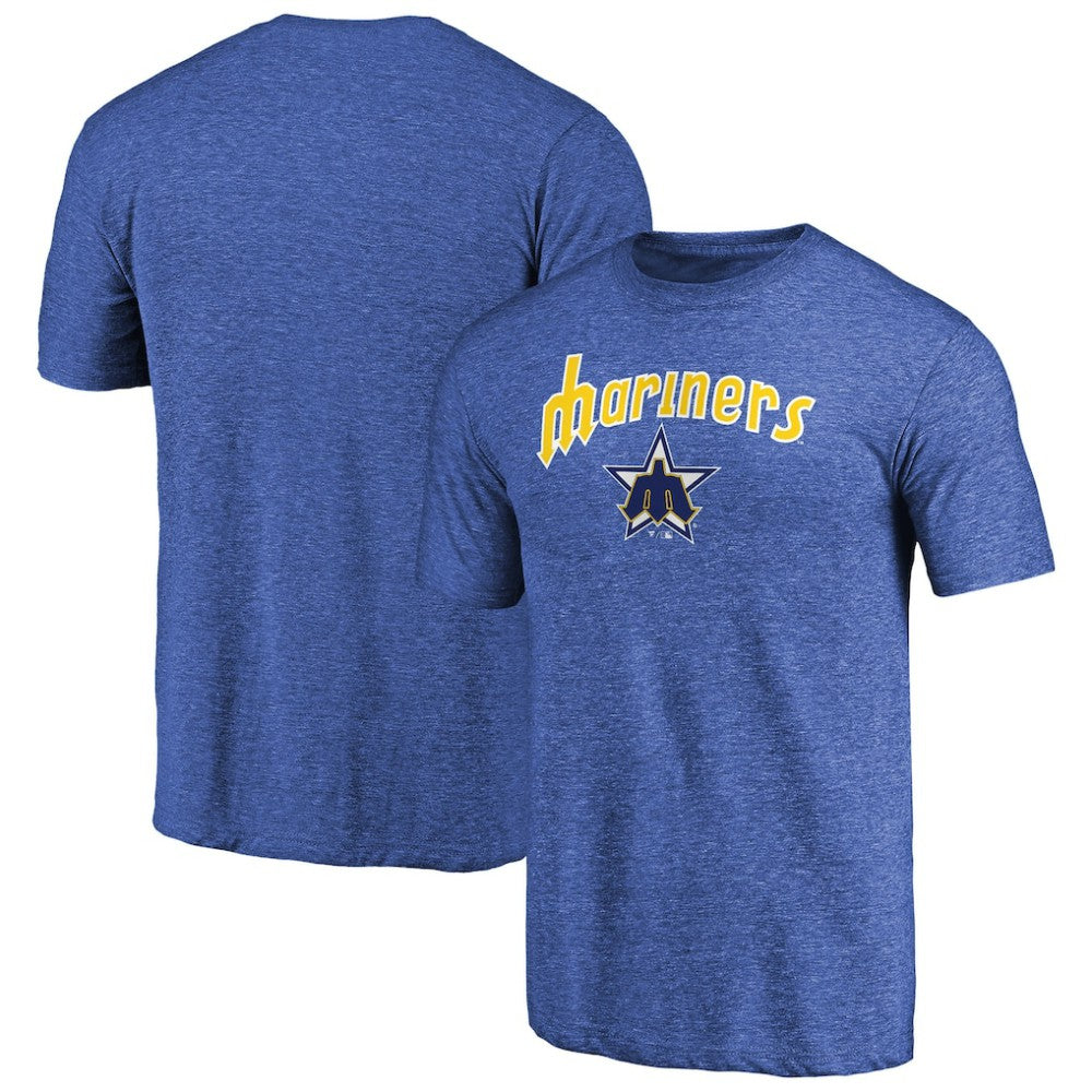 Seattle Mariners Vintage Cooperstown Collection Wahconah Tri-Blend T-Shirt - Blue - MLB Discount