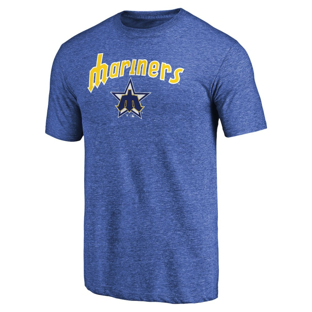 Seattle Mariners Vintage Cooperstown Collection Wahconah Tri-Blend T-Shirt - Blue - MLB Discount