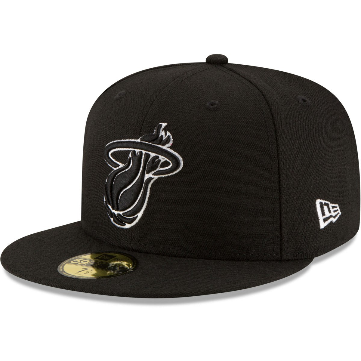 Miami Heat Black & White Logo 59FIFTY Fitted Hat Black | New Era outlet