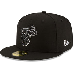 Miami Heat Black & White Logo 59FIFTY Fitted Hat Black | New Era outlet