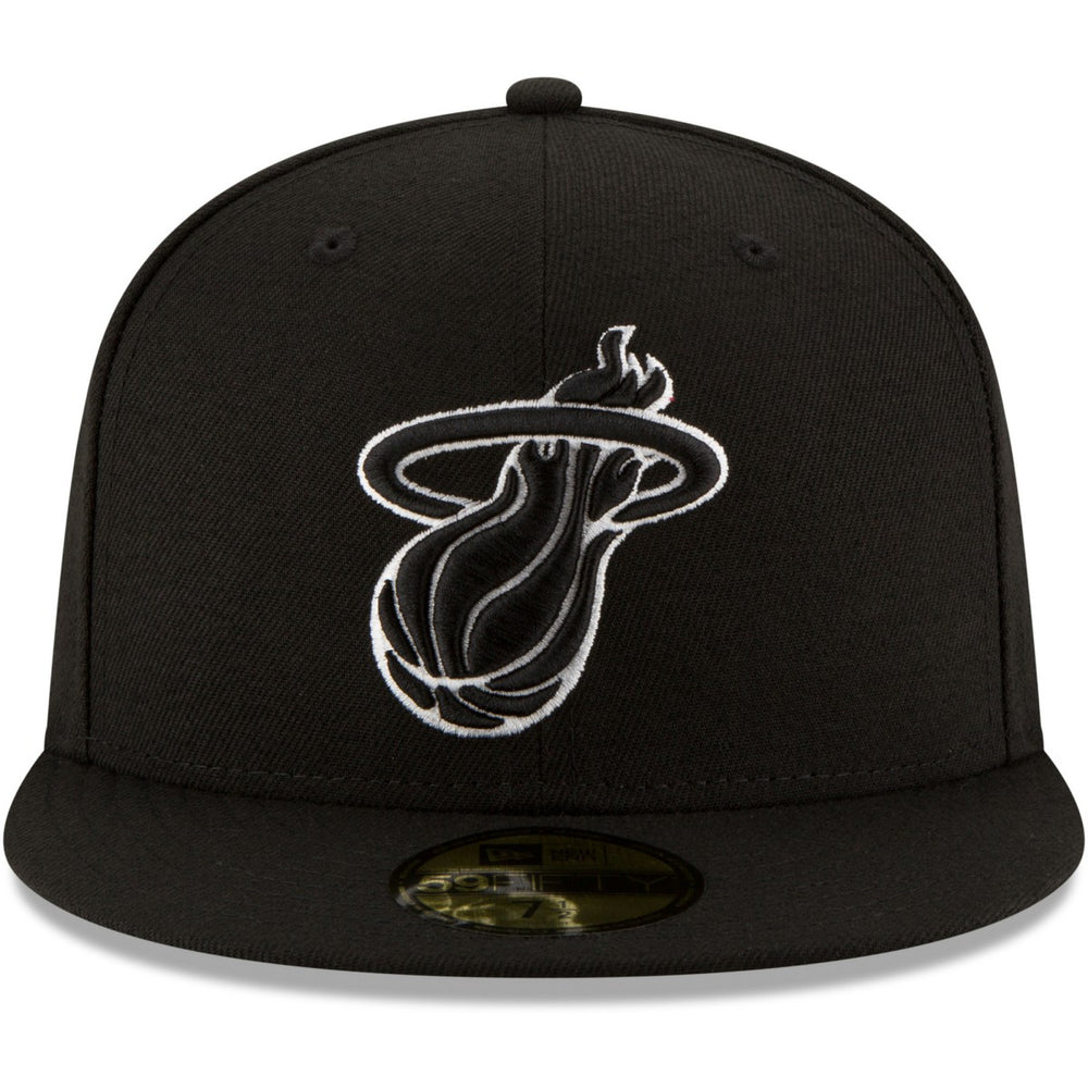 Miami Heat Black & White Logo 59FIFTY Fitted Hat Black | New Era outlet