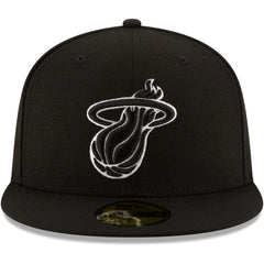 Miami Heat Black & White Logo 59FIFTY Fitted Hat Black | New Era outlet
