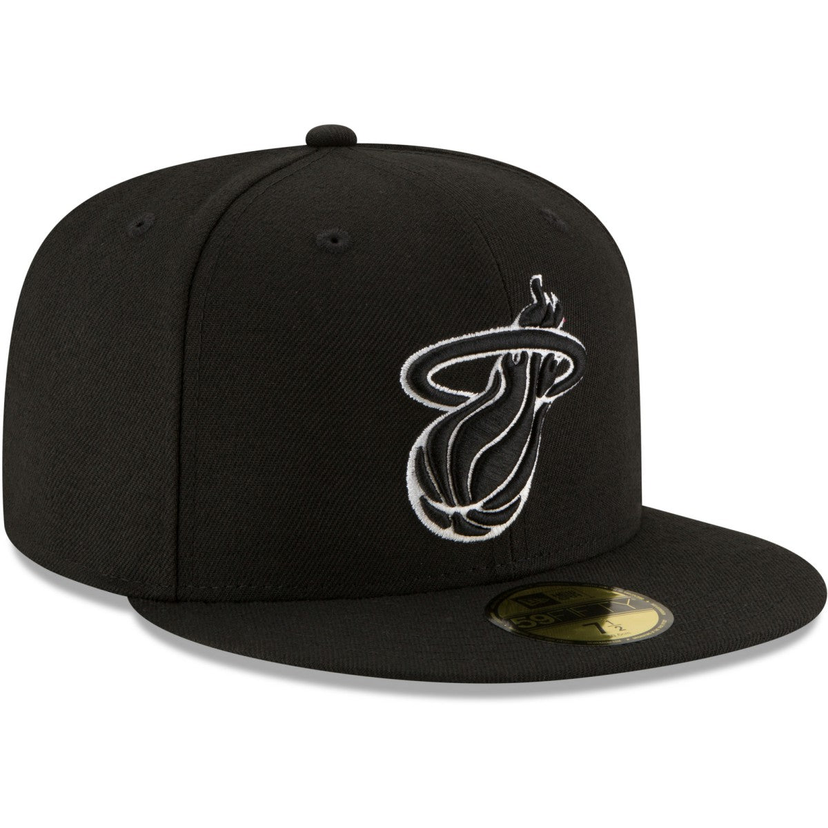 Miami Heat Black & White Logo 59FIFTY Fitted Hat Black | New Era outlet