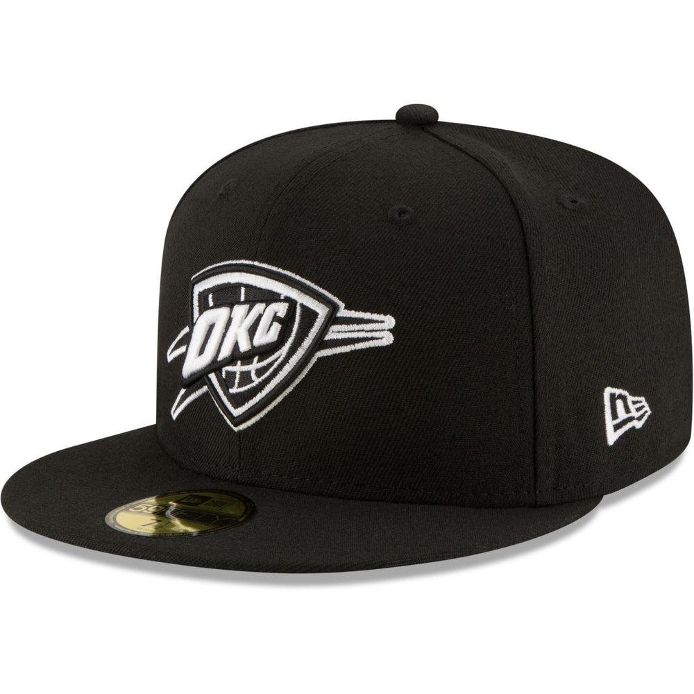 Oklahoma City Thunder Black & White Logo 59FIFTY Fitted Hat Black | New Era Near Me