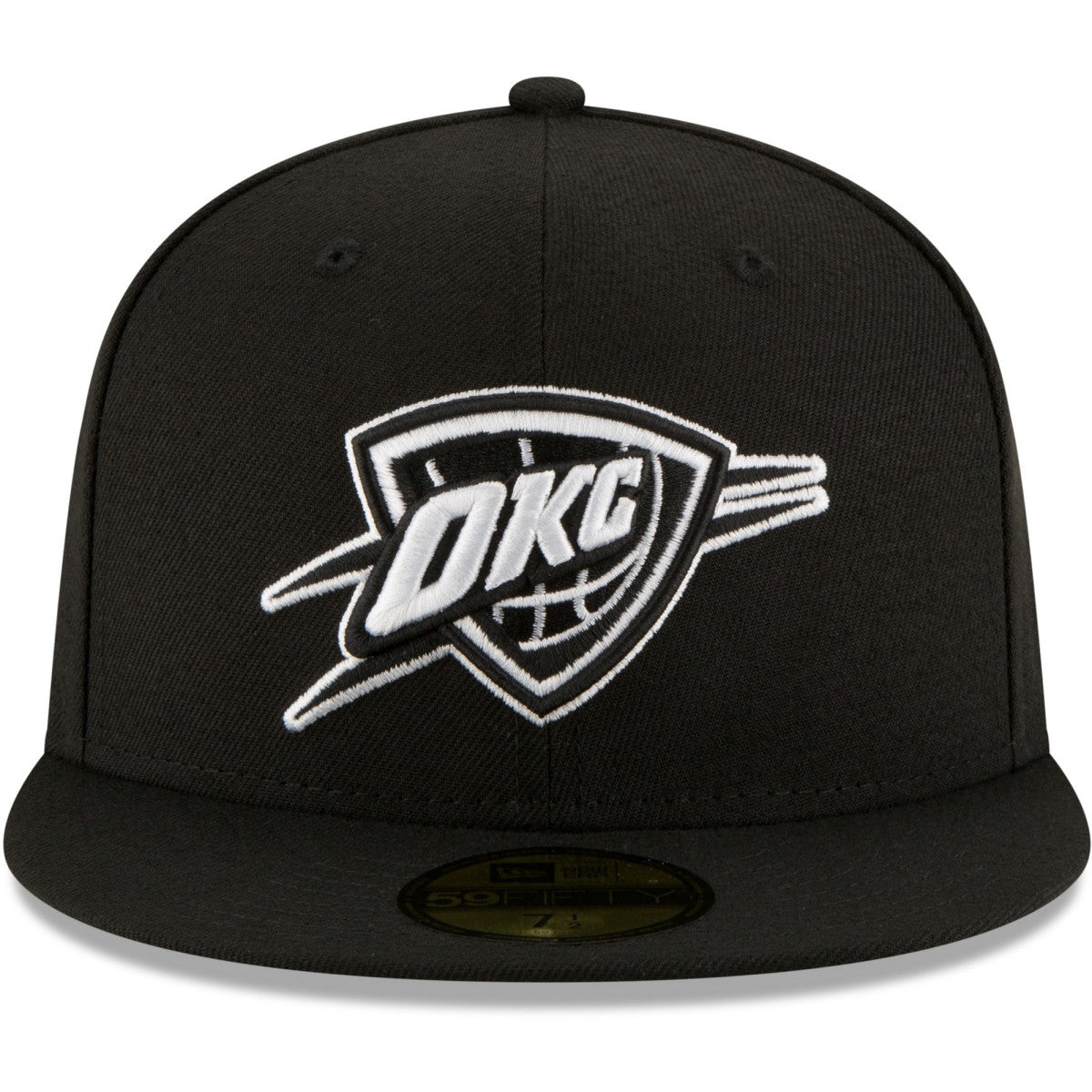 Oklahoma City Thunder Black & White Logo 59FIFTY Fitted Hat Black | New Era Near Me
