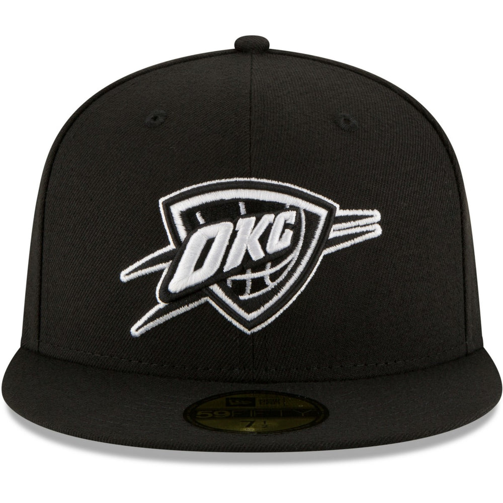 Oklahoma City Thunder Black & White Logo 59FIFTY Fitted Hat Black | New Era Near Me
