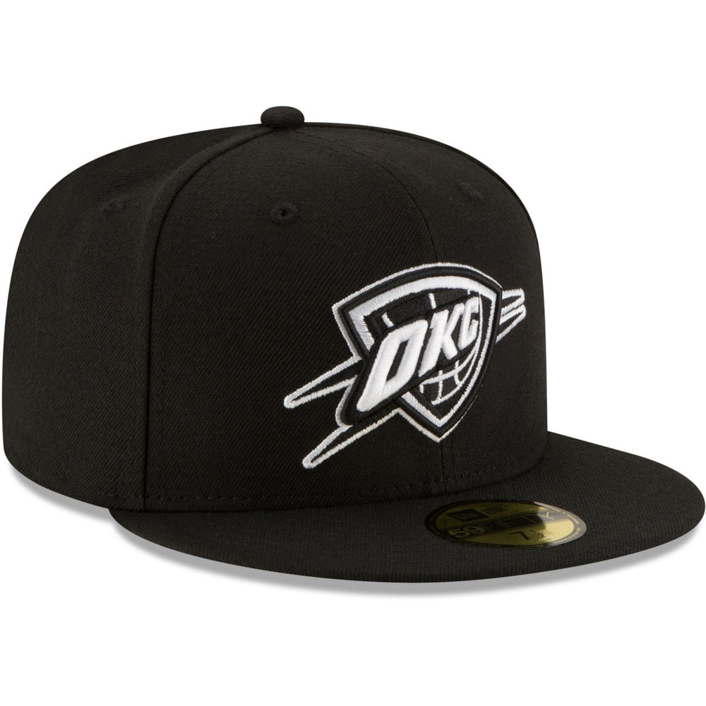 Oklahoma City Thunder Black & White Logo 59FIFTY Fitted Hat Black | New Era Near Me