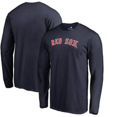 Boston Red Sox Team Wordmark Long Sleeve T-Shirt - Navy - MLB on Sale